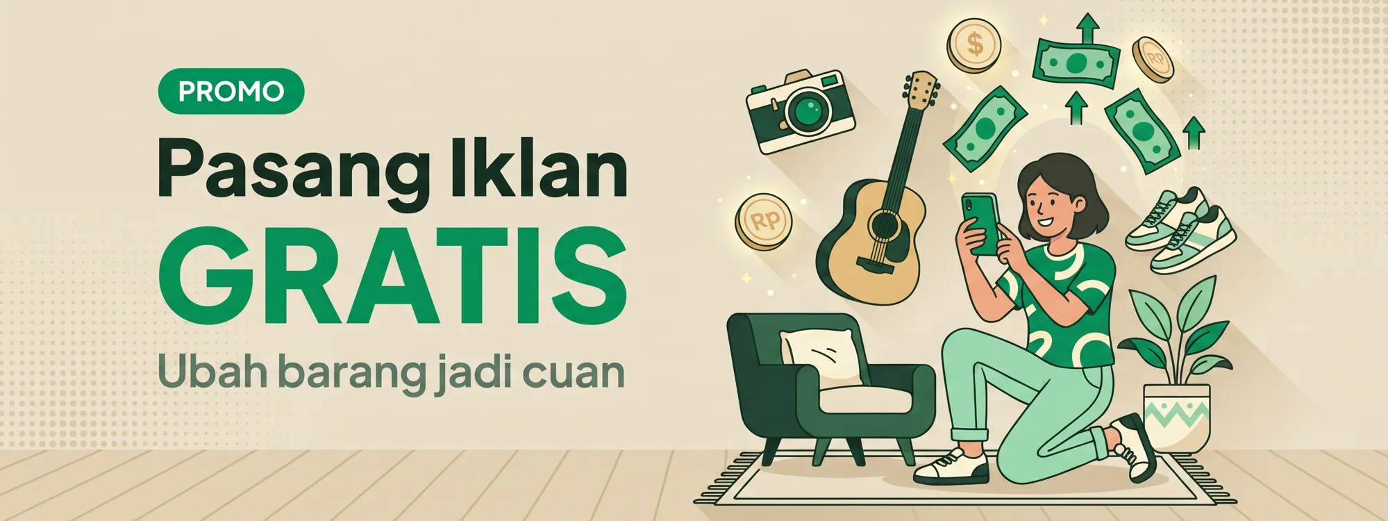 Pasang Iklan Gratis, Ubah Barang Tak Terpakai Jadi Cuan